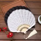Flowers Pattern Lace Handheld Fans Portable Chinese Fan Folding Fan Fan Decor