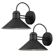 sebastien 1-light black outdoor wall lantern sconce (2-pack) | globe electric