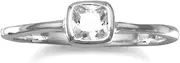 [JewelryWeb] 925 Sterling Silver Clear CZ Simulated Diamond Ring Cubic Zirconia 3.5mm 0.5mm Band Style-Ring for Women