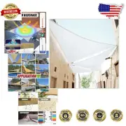 20' White Triangle Sun Shade Sail - Heavy Duty UV Protection & Waterproof Fabric