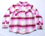 So Girl's Button-Up Flannel Shacket EJ2 Pink Mauve Plaid Size 18 Plus NWT