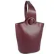 【9成新】Cartier 卡帝亞 經典LOGO防刮皮革單柄後背包.暗紫紅#607現金價$8,800