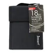 Jasart 18-Marker Wallet Organiser Holder Storage School Stationery 18x14cm Black