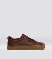 Women's Thermal Low Top Brown Gum Pebbled Leather Sneakers | Oca Therma Low