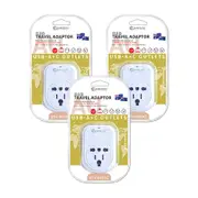 3x Sansai Worldwide Travel Power Adaptor USB-C+A UK/USA/Europe to AU/NZ Plug