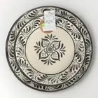 Shabby Chic Charcoal Gray White Floral Dinner & Salad Melamine Plate Set 8pc