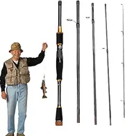 Travel Fishing Rods,Travel Portable Casting Rod Spin Rod | 2.1-Meter High Sensitivity, Removable Baitcasting Rod for Trout, Bass, Walleye, Horse Mouth Fish