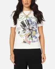 [ED HARDY] Ed Hardy Wolf Vintage T-shirt Off White - Size M M Off White