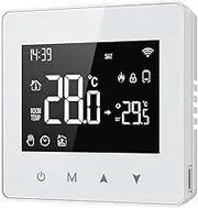 Tuya Wifi Thermostat Smart Home Battery Powered Temperature Controller for Gas Boiler Works with Voice Assistant White ABS