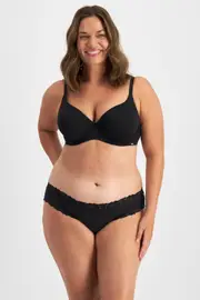 Jockey Parisienne Cotton Bikini - Black, Size: 12