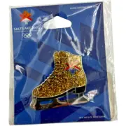 2002 Salt Lake City Olympic Games Ice Skate Lapel Hat Pin