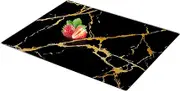 VSAR House Tempered Glass Cutting Board for Kitchen,16"x12" Glass Cutting Board with Anti-Slip Feet, Dishwasher Safe, Heat Resistant, Shatterproof, Scratch Resistant Black Gold Marble Pattern