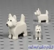 LEGO - White Terrier Dog w/ Black Eyes - Puppy Pet Animal Minifigure City Town
