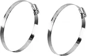 TOSAMZOO 4 Inch Duct Clamp, Stainless Steel Large Hose Clamp Adjustable Diameter 91-114mm Worm Drive Clamp for Plumbing Dryer Vent for Automotive Mechanical Agriculture, 2 Pack