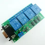 DC 12V 4 Channel RS232 Relay Board PC USB UART DB9 Remote Control Switch