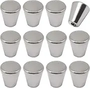 YuGtcen 12pcs Brushed Nickel Cabinet Knobs, 3/4 inch Cone Dresser Knobs Drawer Knobs Handles Pulls for Kitchen Cupboard Closet (Silver)