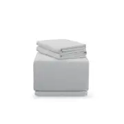 Cotton Flannelette Bed Sheet Set - Light Grey, King - King