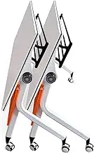 Folding Conference Table Training Table Mobile Flip Top Meeting Table With Caster Wheels (2 Pack, 55.1x19.7x29.5in)