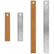2 Pcs 6/12 Inch Metal Ruler Cork Backed Ruler, 15/30 cm Scale Ruler with Inch