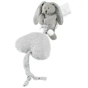 Striped Musical Bunny Kids/Baby Cuddly Soft Plush Animal Fun Play Toy White 15cm