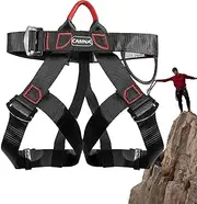 UIAA & CE Certifiied Climbing Harness - Adjustable Safety Harness | Thickened Wider Half Body Safety Harness for Mountaineering, Fire Rescuing, Rock Climbing, Rappelling, Tree Climbing