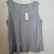 Chico's Travelers Light Ailky Rayon Tank Top NWT Women's Silver Size 2/Large