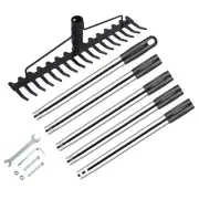 17 Steel Teeth Metal Rake Soil Scarifier with Stainless Steel Handle5946