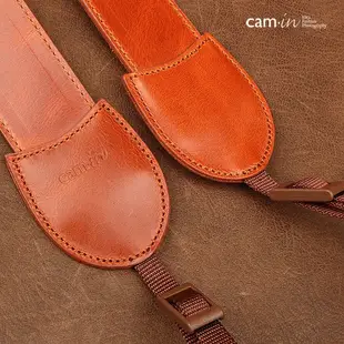 [特價] Cam-in 真皮相機肩背帶 CAM2263 紅棕色(橘咖) 真皮背帶 [相機專家][公司貨]