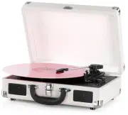 Vinyl Record Player Bluetooth 3-Speed Portable Vintage Suitcase with White