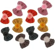 12pcs Knitted Bow Mini Knit Bow Mini Wool Bow Sewing Bow Charms Bulk Craft Ornament Ribbon Bows Bulk Ornaments for Crafts Bows Decor Shoes Bowknot Adornment Yarn