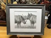 Drawing of a Rhinoceros Rhino Africa African Graphite Pencil Art Sketch Picture