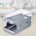 Egg Storage Box Rolling Slide Container Double-layer Food Fridge Drawer (Grey)