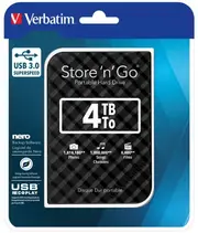 Verbatim 4TB 2.5' USB 3.0 Black Store'n'Go HDD Grid Design