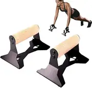 Push Up Bars - Ergonomic Anti-Slip Wooden Pull Up Handles - Strength Training Dip Stands For Travel Workout, Professional Gym, Backyard Training