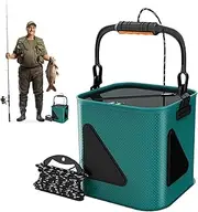 Live Fish Container - 11L Fishing Square Bucket | Outdoor Camping EVA Fishing Bag and Fish Protection Bucket | Waterproof Angling Container for Camping Swimming Hiking, Angler Bait Storage