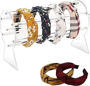 TAVVKE Clear Acrylic Headband Holder - Hairband Display Stand and Jewelry Organizer for Girls and Women - Perfect for Teen Girls - Organize and Showcase Headbands, Hair Clasps, and Bangles