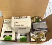 NEW LOT OF (6) Master Lock 5MK Commercial Grade Padlock New W/ Keys In Box