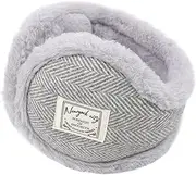 [Surblue] Unisex Foldable Ear Earmuffs Behind-the-Head Fur Winter Outdoor Ear Warmers