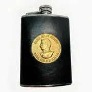OUR CAUSE IS JUST WE WILL WIN Lenin Portrait Hip Flask 6 Oz RUSSIAN Stainless