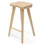 Set of 2 - Bethan 65cm Wooden Bar Stool - Natural