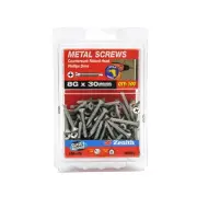 Zenith 8G x 30mm Galvanised Countersunk Rib Head Metal Screws - 100 Pack
