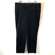 Ann Taylor LOFT Straight Leg Black Corduroy Pants Sz 18 Cotton Modal Stretch NWT