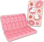 PERFECTSIGHT Switch Game Case Compatible with Nintendo Switch OLED & Switch Lite, 24 Switch Game Holder, Cute Switch Game Card Case Cartridge with 24 Slots Game Card Storag, Donut Cat, Pink-donut Cat,