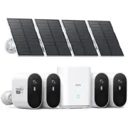 Solar Security Cameras Wireless Outdoor, 2K QHD Home Security System, 4-Cam K...