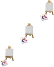 TOYZFRIENDY 3sets Mini House Painting Easel Miniature Art Display Canvas for Home Decor and Landscape Projects Realistic Design and Materials