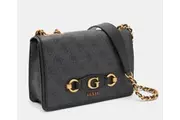 Guess Izzy Convertible Crossbody Flap Over Bag Coal Logo for Women