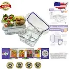 Practical Oven-Safe Meal Prep Containers - 3 Compartment Glass Set for Health