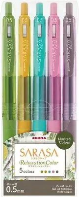 zebra JJ15-5C-RE Gel Ballpoint Resin Rubber Pen Sarasa Clip 0.5mm 5color