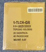 BCW Sealed Case 1000 3x4 Green Border Topload Toploader Holders - Free Shipping