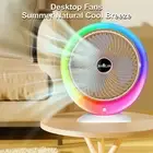 J USB Charging Colorful LED Desk Fan With Gradient Ambient Light 3-Speed Win 2